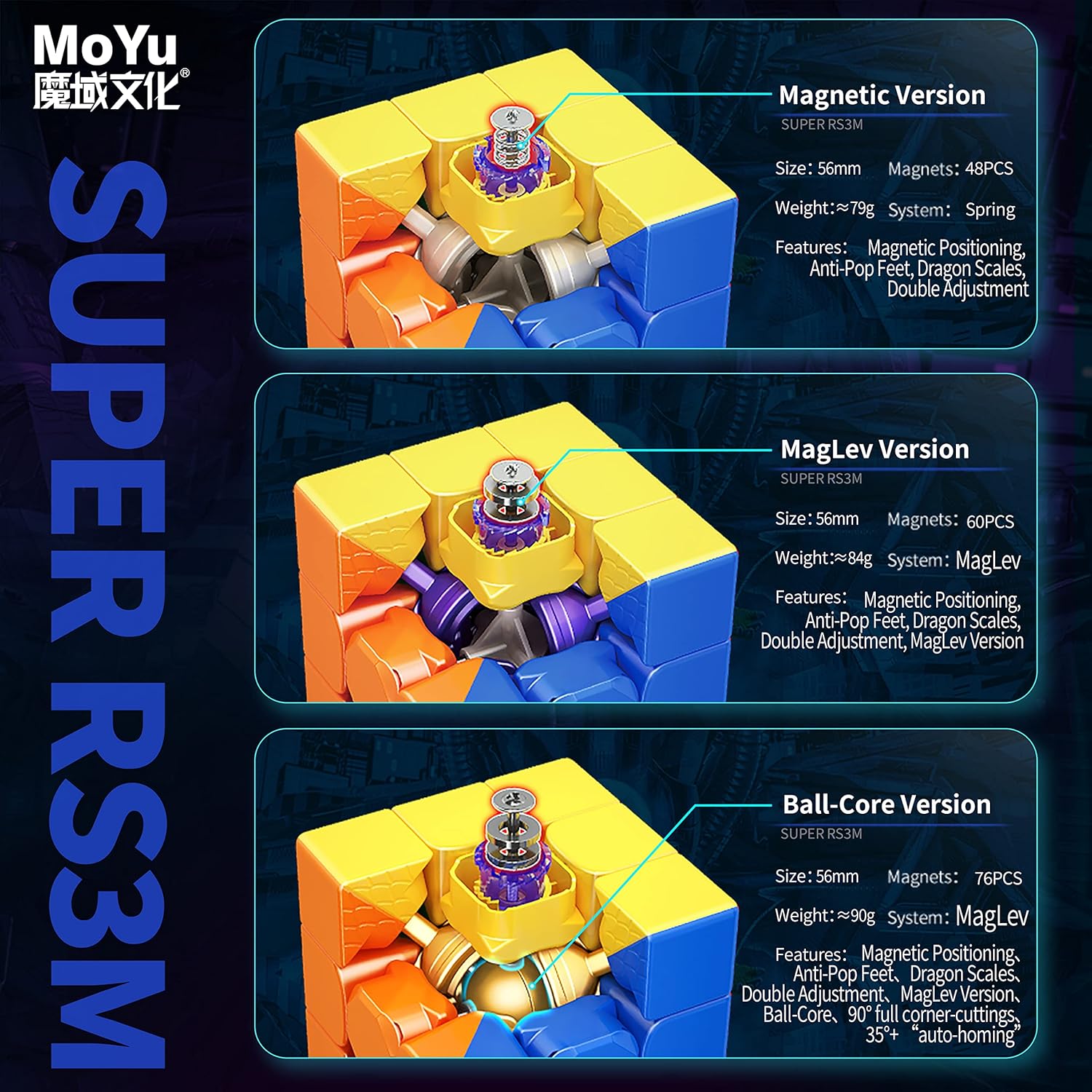 MoYu Super RS3M 3x3 Magnetic (MagLev+Ball-Core) MoYu Super RS3M 3x3 Magnetic (MagLev+Ball-Core)