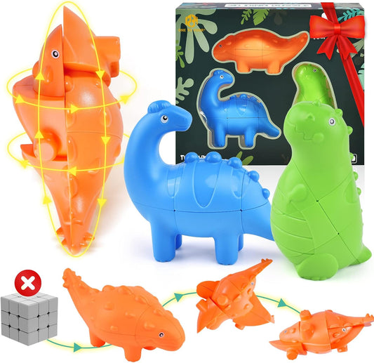 3D Dinosaur Magic Cube Puzzle (Set of 3) - Cuberkart