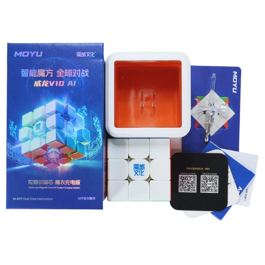 MoYu WeiLong V10 AI 3x3 Bluetooth Smart Cube (Magnetic Core, UV Coated) - Cuberkart