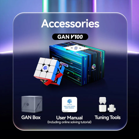 GAN V100 MagLev 3x3 Speed Cube (Glossy UV Coated)