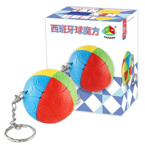 FanXin Football 2x2 Keychain Cube (Spherical Shape Mod)