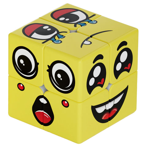 Z Cube 2x2 Emoji Face Pattern Puzzle (UV Printed Yellow)