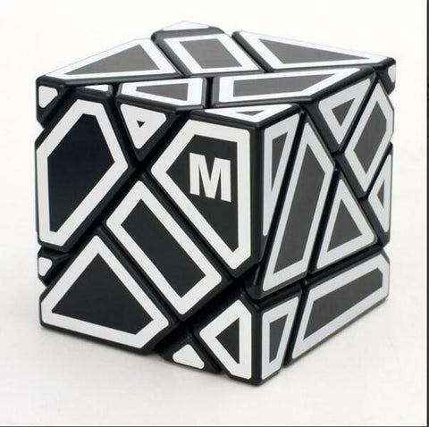 Ninja Ghost Cube 3x3 Shape Mod (Black with White Stickers)