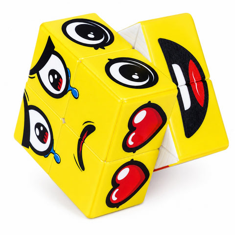 Z Cube 2x2 Emoji Face Pattern Puzzle (UV Printed Yellow)
