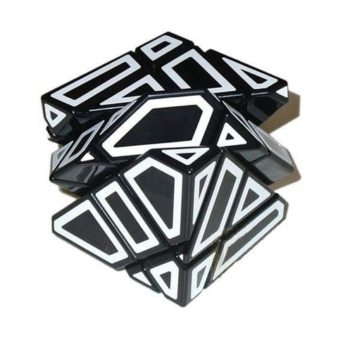 Ninja Ghost Cube 3x3 Shape Mod (Black with White Stickers)