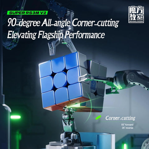MoYu Super RS3M V2 3x3 Speed Cube Magnetic, MagLev, UV Coated, Fast & Adjustable