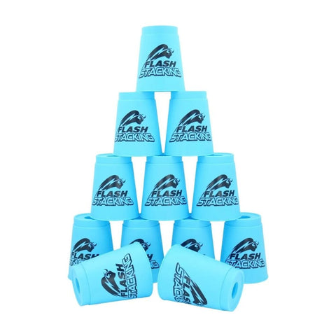 QiYi Flash Speed Stacking Cups with Quick Stem - Blue (12 Pcs)