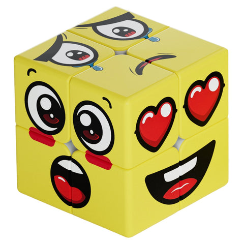 Z Cube 2x2 Emoji Face Pattern Puzzle (UV Printed Yellow)