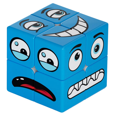Z Cube 2x2 Emoji Face Pattern Puzzle (UV Printed Blue)