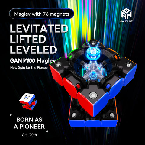 GAN V100 MagLev 3x3 Speed Cube (Glossy UV Coated)