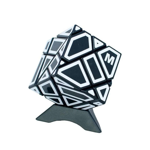 Ninja Ghost Cube 3x3 Shape Mod (Black with White Stickers)