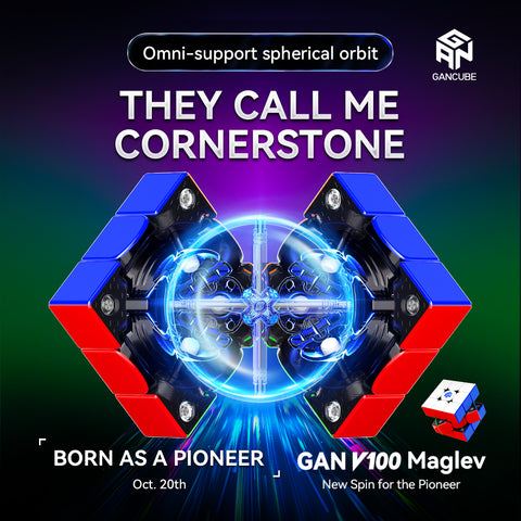 GAN V100 MagLev 3x3 Speed Cube (Glossy UV Coated)