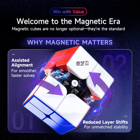 QiYi Warrior M 2x2 Speed Cube (Magnetic + UV Coated)
