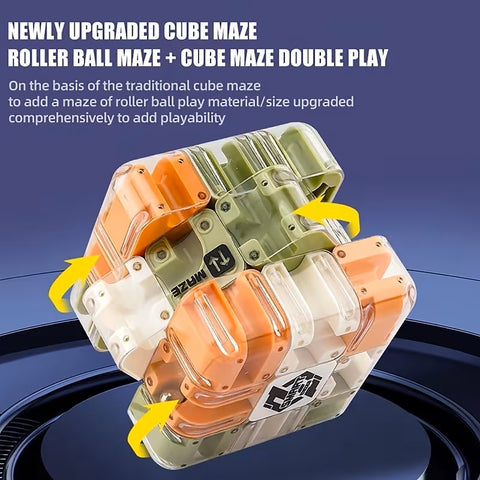 3D Ball Rolling-Cube Maze Puzzle (70mm Morandi Labyrinth)