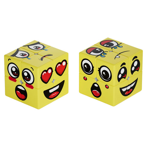 Z Cube 2x2 Emoji Face Pattern Puzzle (UV Printed Yellow)