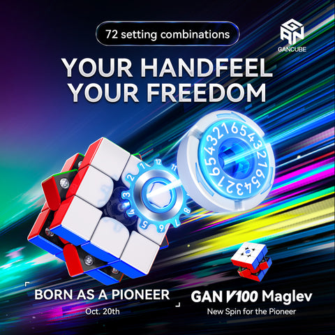 GAN V100 MagLev 3x3 Speed Cube (Glossy UV Coated)