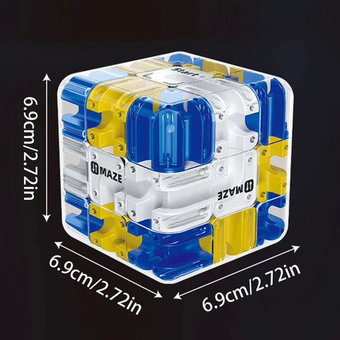 3D Ball Rolling-Cube Maze Puzzle (70mm Labyrinth)