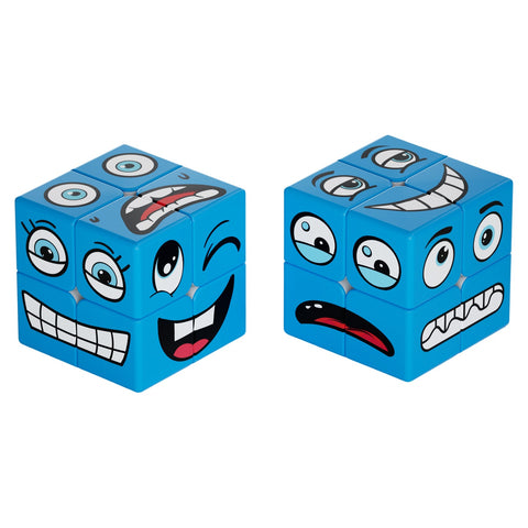 Z Cube 2x2 Emoji Face Pattern Puzzle (UV Printed Blue)