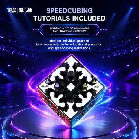 QiYi Gear 3x3 V2 Magnetic Tiled Speed Cube (Black Body)