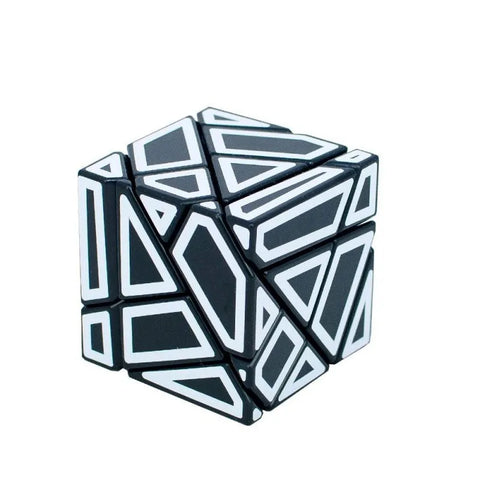 Ninja Ghost Cube 3x3 Shape Mod (Black with White Stickers)