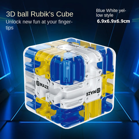 3D Ball Rolling-Cube Maze Puzzle (70mm Labyrinth)
