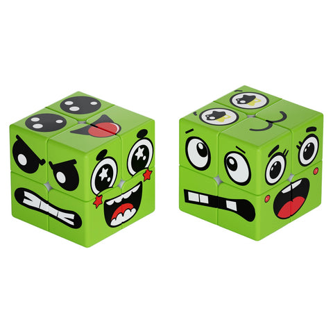 Z Cube 2x2 Emoji Face Pattern Puzzle (UV Printed Green)