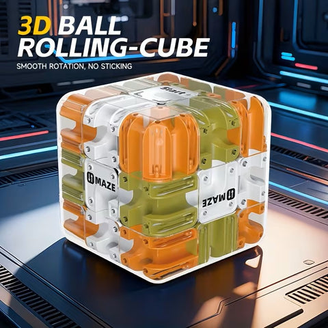 3D Ball Rolling-Cube Maze Puzzle (70mm Morandi Labyrinth)