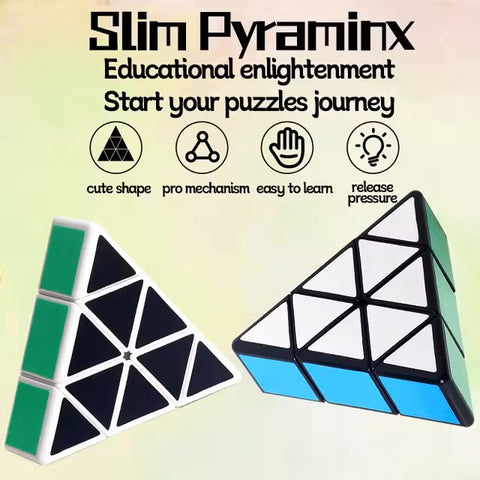 ZePuzzles Slim Pyraminx (1-Layer Floppy 3x3x1 Shape Mod)