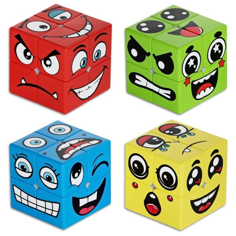 Z Cube 2x2 Emoji Face Pattern Puzzle (UV Printed Green)