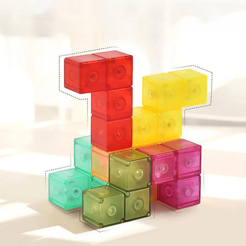 Creative Magnetic Cube Building Blocks Children's DIY Puzzle Toys Set of 7