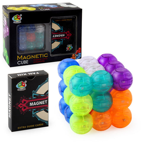 Magnetic Building Blocks 3D Puzzle Cubes with 54 Guide Cards