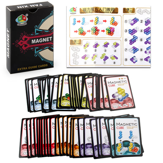 Magnetic Building Blocks 3D Puzzle Cubes with 54 Guide Cards - Cuberkart
