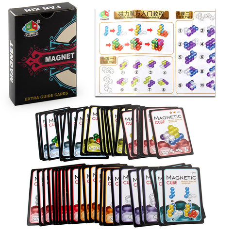 Magnetic Building Blocks 3D Puzzle Cubes with 54 Guide Cards