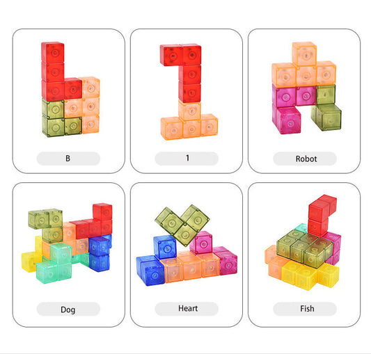 Creative Magnetic Cube Building Blocks Children's DIY Puzzle Toys - Cuberkart