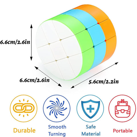 QiYi Cylinder 3x3x3 Stickerless Smooth Turning Barrel Cube