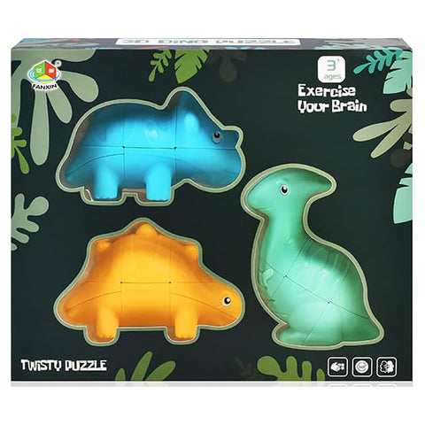 3D Dinosaur Magic Cube (Set of 3) Challenging and Educational Toy