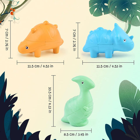 3D Dinosaur Magic Cube (Set of 3) Challenging and Educational Toy