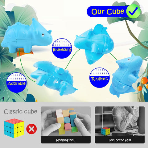 3D Dinosaur Magic Cube (Set of 3) Challenging and Educational Toy