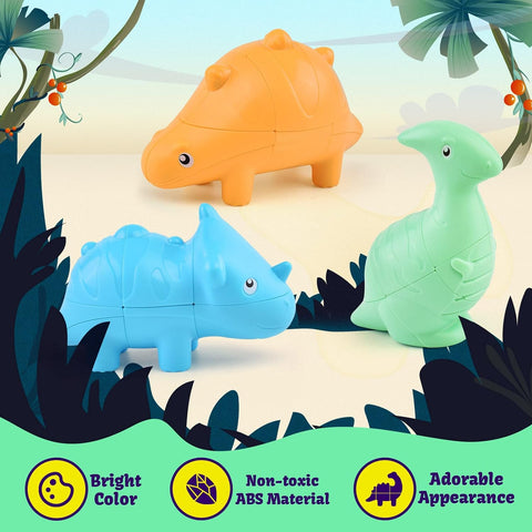 3D Dinosaur Magic Cube (Set of 3) Challenging and Educational Toy