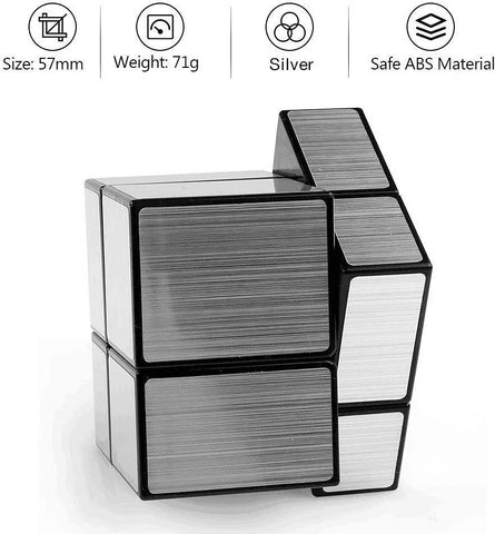 QiYi Silver Mirror Cube 2x2 High Speed Magic Cube, Silver