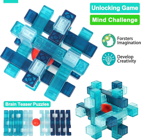 QiYi Kongming Lock Ball Puzzle Crystal Clear Design
