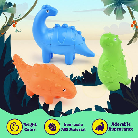 3D Dinosaur Magic Cube Puzzle (Set of 3)