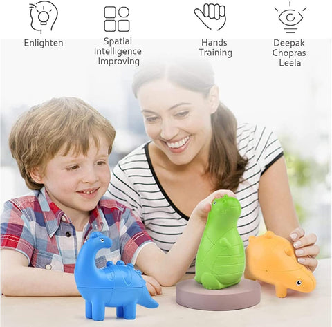 3D Dinosaur Magic Cube Puzzle (Set of 3)