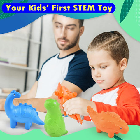 3D Dinosaur Magic Cube Puzzle (Set of 3)