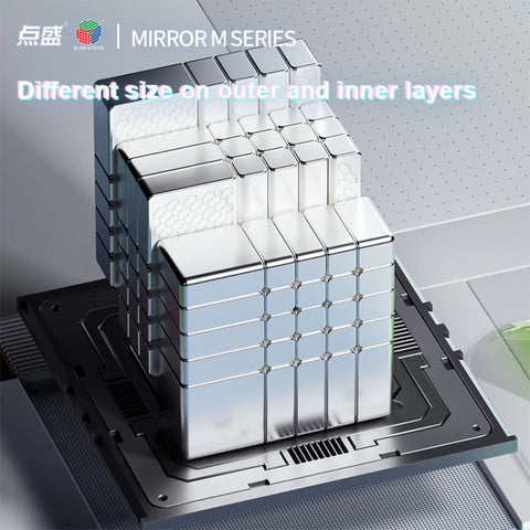DianSheng Galaxy Cluster 5x5 Mirror Cube Core Magnetic Plating, Silver