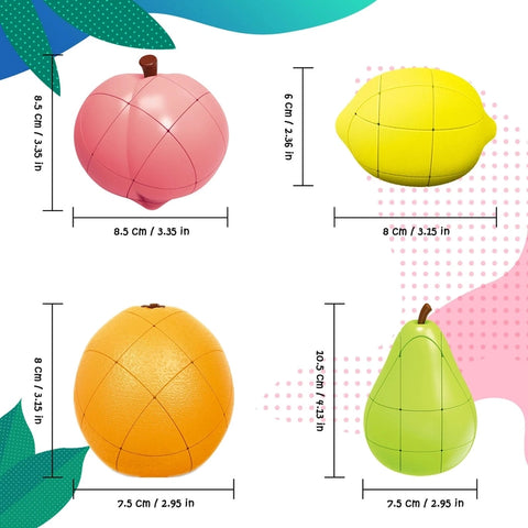 Fruit Magic Cubes Lemon+Pear+Peach+Orange Cube Puzzle (Set of 4)