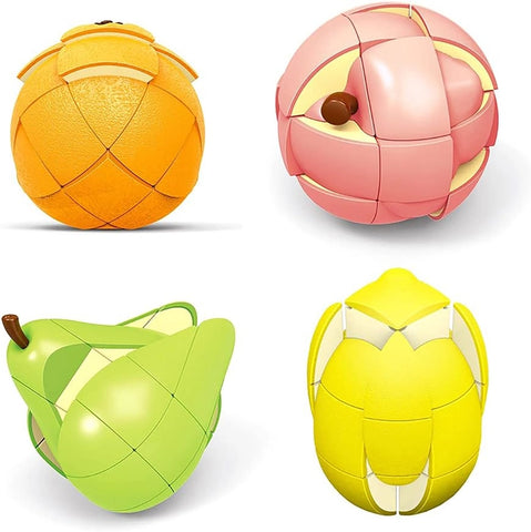 Fruit Magic Cubes Lemon+Pear+Peach+Orange Cube Puzzle (Set of 4)