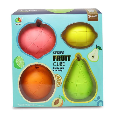 Fruit Magic Cubes Lemon+Pear+Peach+Orange Cube Puzzle (Set of 4)
